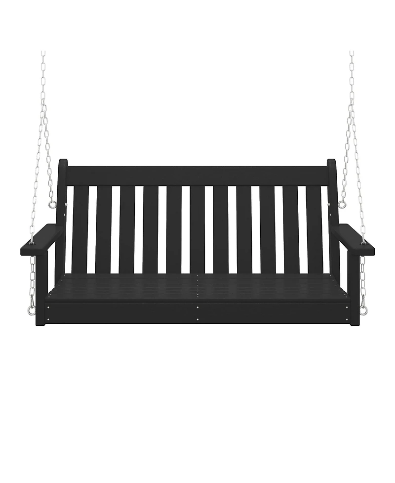 WestinTrends Outdoor Patio Hdpe Hanging Front Porch Swing Bench