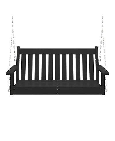 WestinTrends Outdoor Patio Hdpe Hanging Front Porch Swing Bench