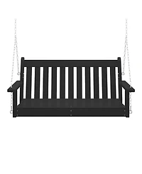 WestinTrends Outdoor Patio Hdpe Hanging Front Porch Swing Bench