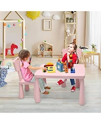 Gouun Kids 3 Pieces Multi Activity Play Dining Study Table and Chair Set