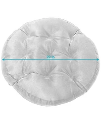 Indoor/Outdoor Large Round Tufted Floor Meditation or Chair Cushion - 22" 2pk