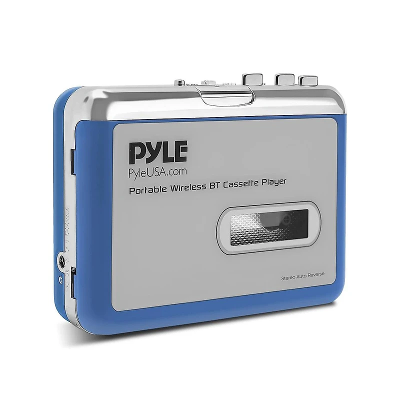Pyle Portable Wireless Bluetooth Cassette Player with Auto-Reverse