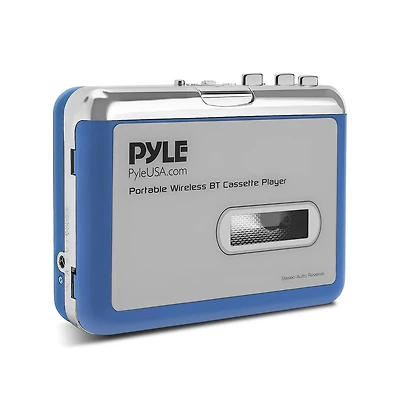 Pyle Portable Wireless Bluetooth Cassette Player with Auto-Reverse