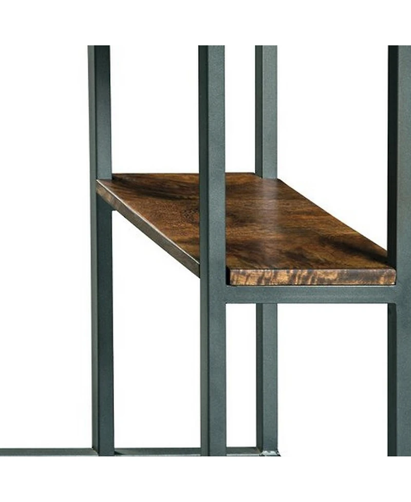 Wooden Top Accent Table for Living Room or Bedroom Decor and Storage