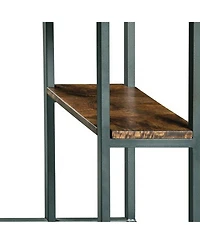 Wooden Top Accent Table for Living Room or Bedroom Decor and Storage