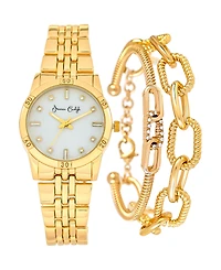 Jessica Carlyle Women's Gold Tone Metal Alloy Analog Watch, 33mm