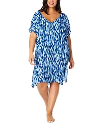 Anne Cole Plus Size Easy Tunic Swim Cover-Up