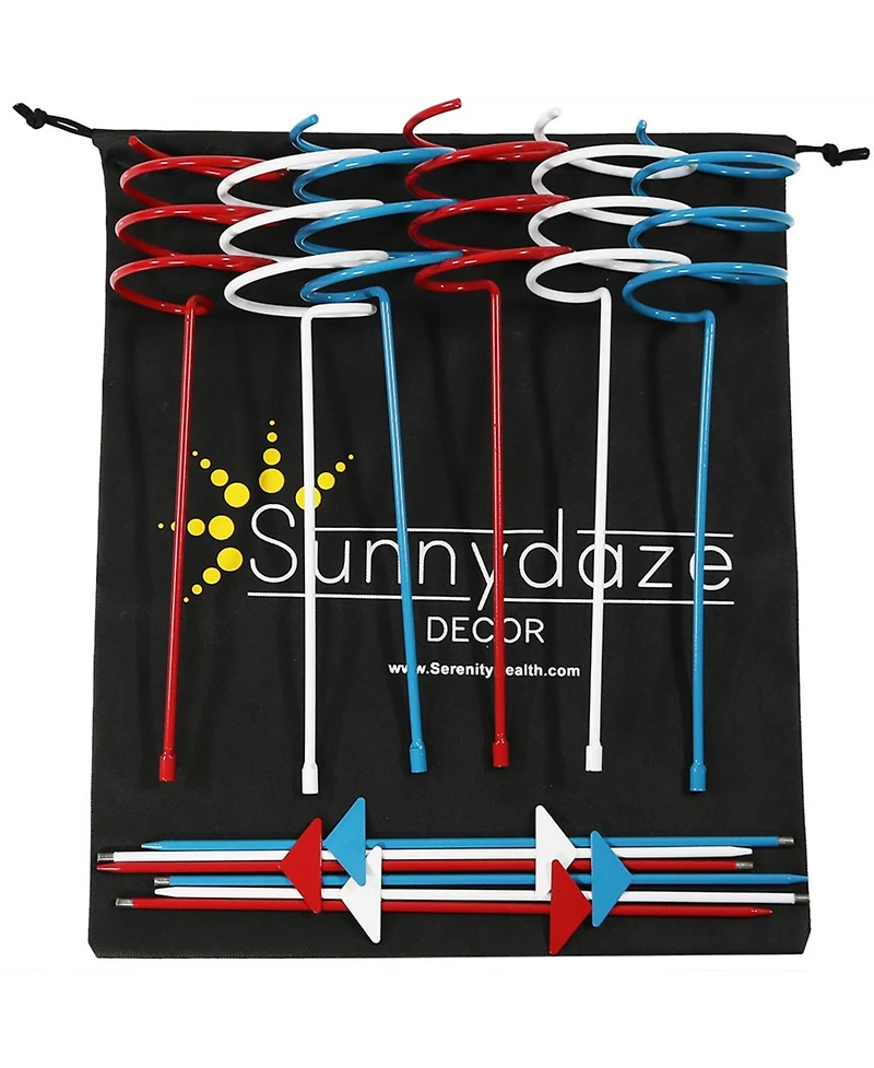 Outdoor Drink/Beverage Holder Stakes for Lawn, 6pk, Red, White and Blue