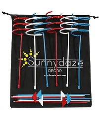 Outdoor Drink/Beverage Holder Stakes for Lawn, 6pk, Red, White and Blue