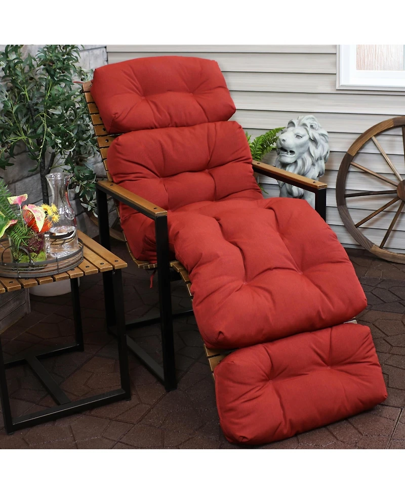 Indoor/Outdoor Olefin Polyester Tufted Chaise Lounge Chair Replacement Cushion - 23" x 75"