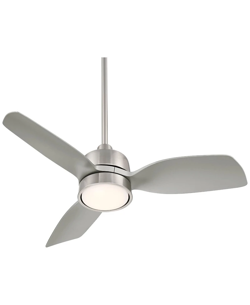 Casa Vieja 36" Verdin Modern Indoor Outdoor Ceiling Fan 3 Blade Led Light Remote Control Brushed Nickel Finish Bedroom Damp Rated