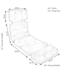 Indoor/Outdoor Olefin Polyester Tufted Chaise Lounge Chair Replacement Cushion - 23" x 75"