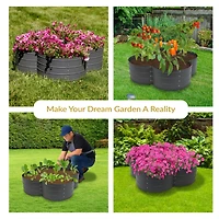 Galvanized Steel 4-Leaf Clover-Shaped Raised Garden Bed