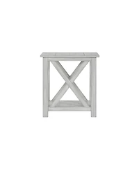 1 Open Shelf End Table with X-Shaped Accents Stylish and Functional Storage for Living Room or Bedroom