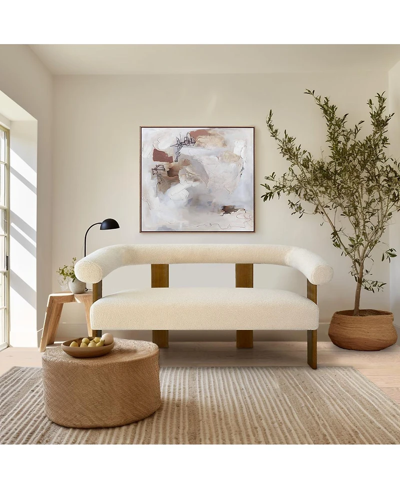 Maison Boucle Curved Boucle Loveseat Sofa, Upholstered 2-Seater Modern Accent Couch for Living Room-Maison Boucle