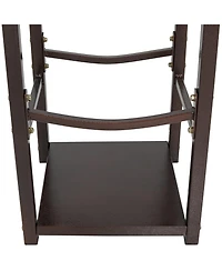 Indoor/Outdoor Steel Fire Pit or Fireplace Firewood Log Rack Holder with Hooks - 32"