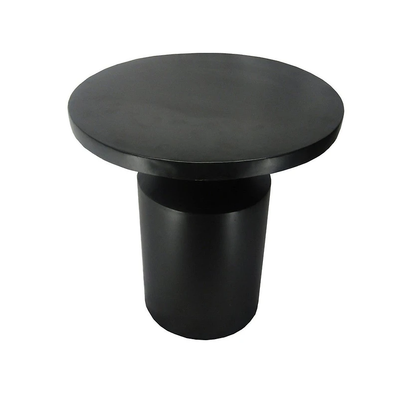 Slickblue Modern Round Iron Side Table with Pedestal Base for Sleek and Contemporary Home Decor