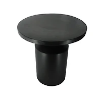 Slickblue Modern Round Iron Side Table with Pedestal Base for Sleek and Contemporary Home Decor