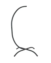 Durable Steel Egg Chair Stand with Curved Leg Base, Hardware, and Powder-Coated Finish - 78" H - Gray