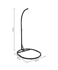 Durable Indoor/Outdoor Egg Chair Stand with Extra-Wide Round Base, Hardware and Powder-Coated Finish - 76" H - Black