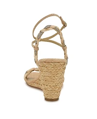 Nine West Women's Nashy Woven Embellished Wedge Sandals