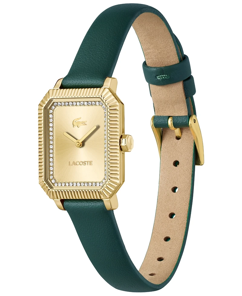 Lacoste Women's Parisienne Green Leather Strap Watch, 28.3 x 20.7mm