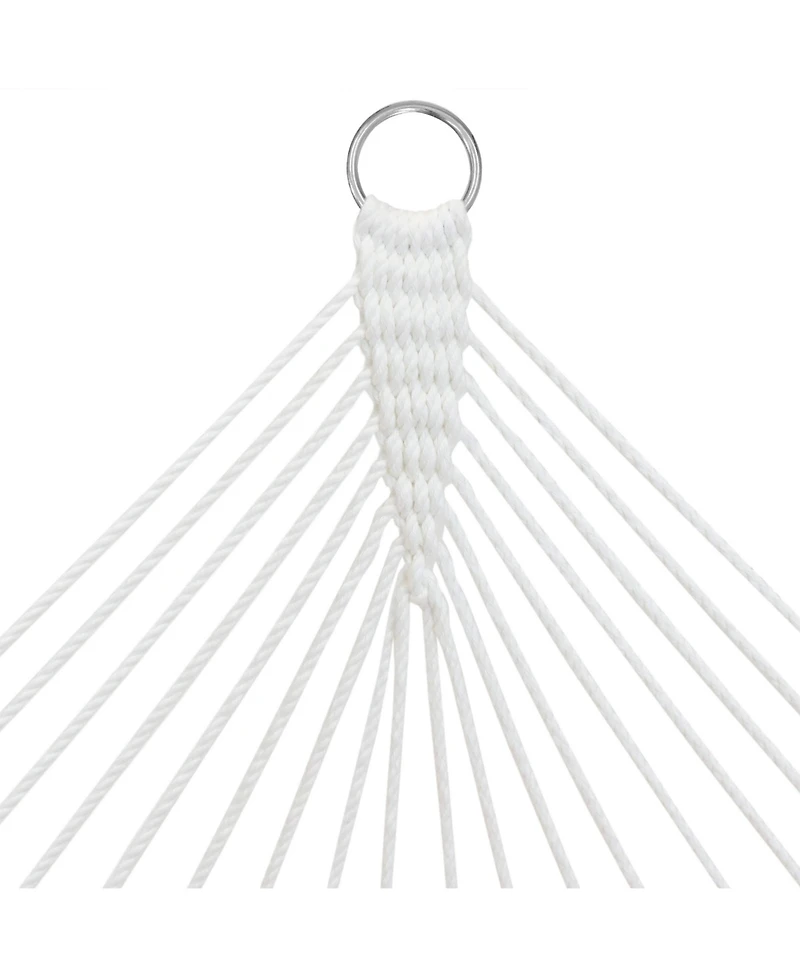Heavy-Duty Quilted 2-Person Hammock with Curved Bamboo Spreader Bars - 450 lb Weight Capacity