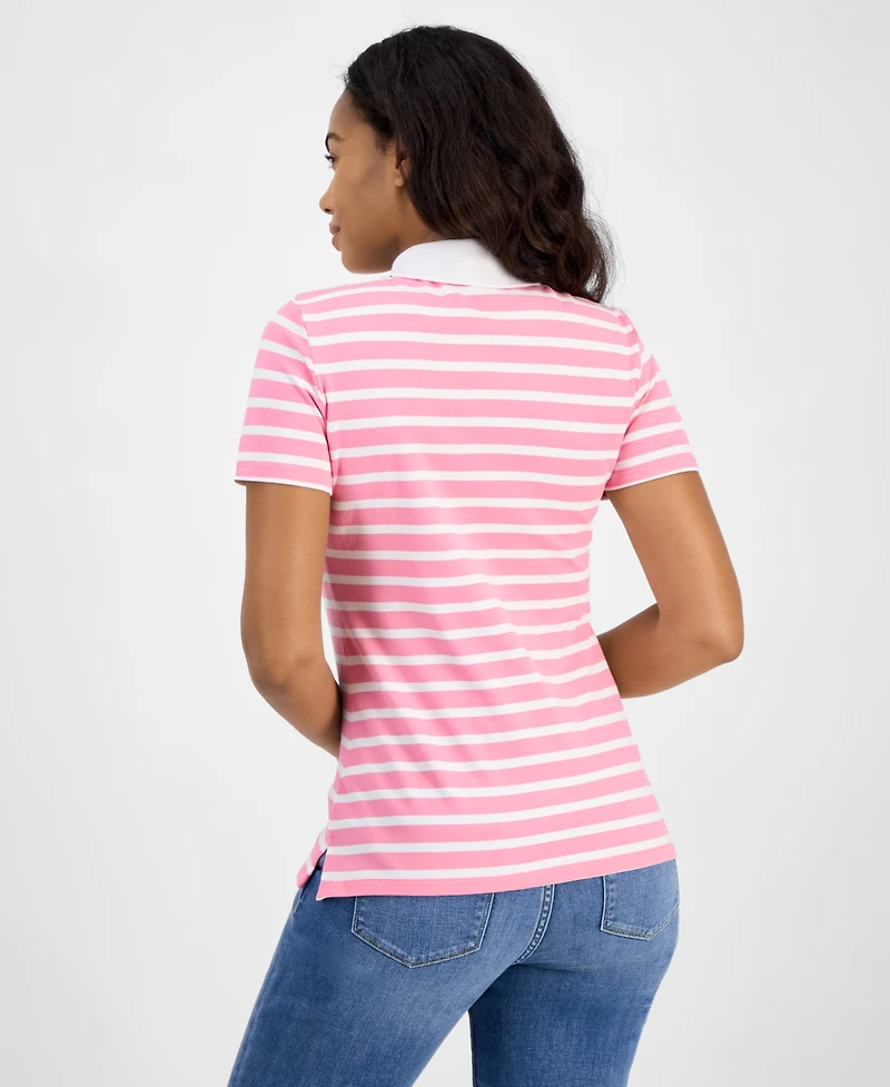 Tommy Hilfiger Women's Striped Short-Sleeve Polo Shirt