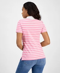 Tommy Hilfiger Women's Striped Short-Sleeve Polo Shirt