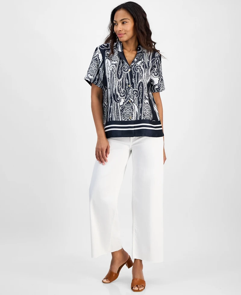 Nautica Jeans Women's Paisley Button-Front Shirt