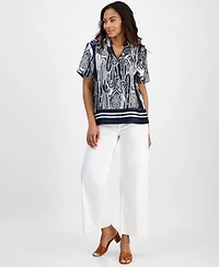 Nautica Jeans Women's Paisley Button-Front Shirt