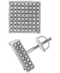 Diamond Pave Square Stud Earrings (5/8 ct. t.w.) in 14k White Gold