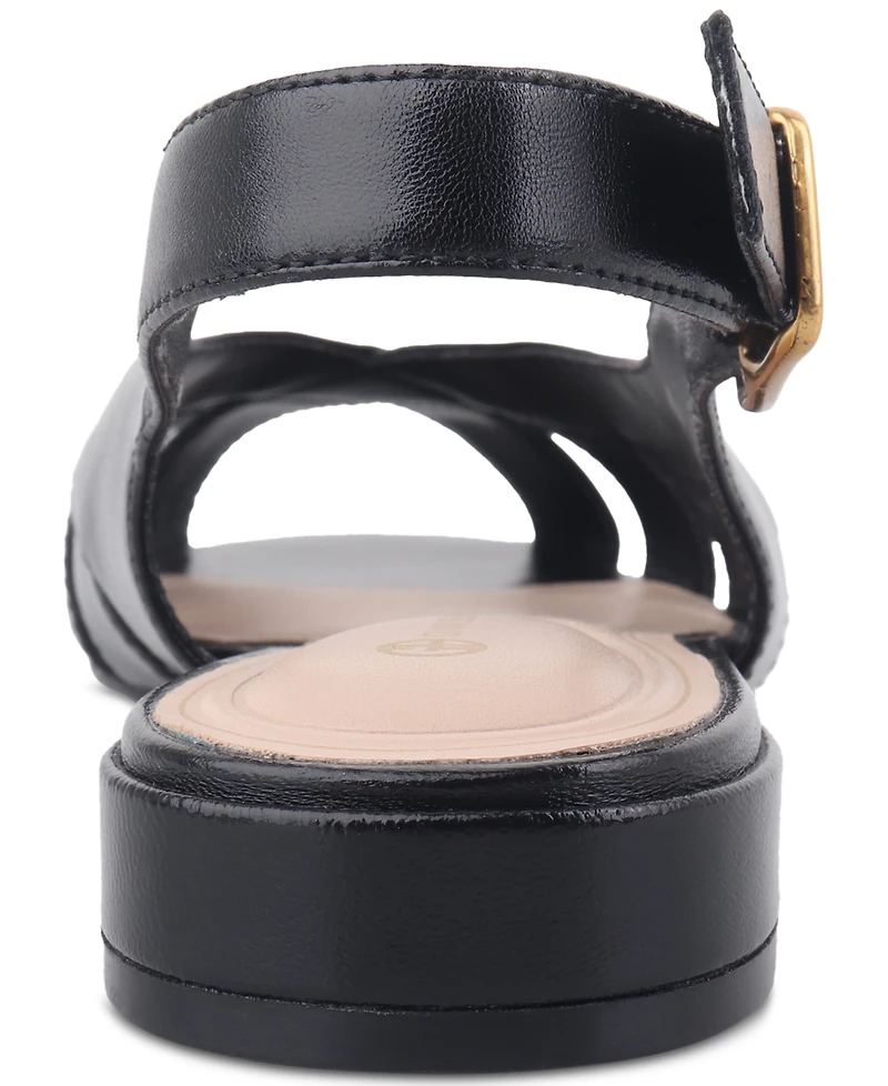 Giani Bernini Women's Essie Fisherman Peep Toe Slingback Flat Sandals, Created for Macy's