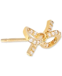 Cubic Zirconia Bow Stud Earrings (3/8 ct. t.w.) in 14k Gold over Sterling Silver