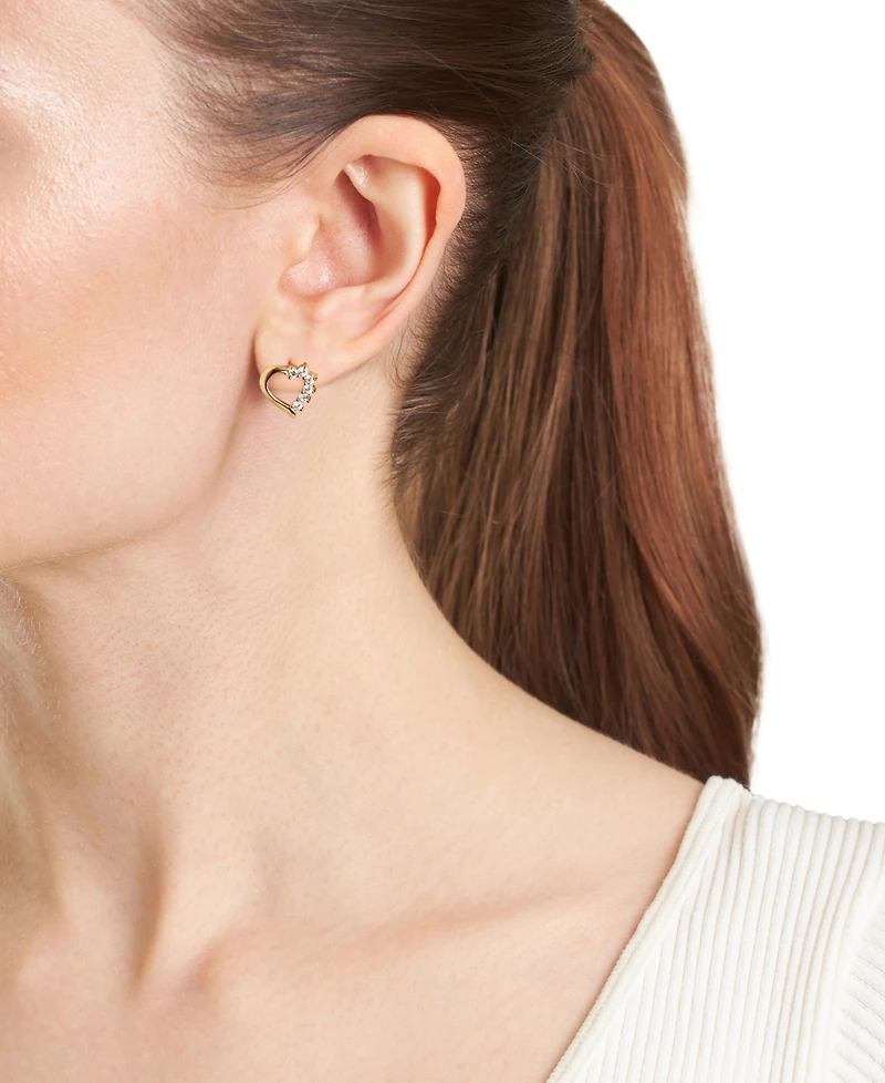Macy's Cubic Zirconia (1/4 ct. t.w.) Bow Post Earrings Sterling Silver (Also Available 14k Gold over Silver)