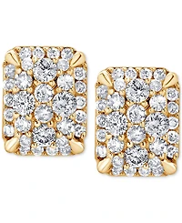 Diamond Cluster Stud Earrings (1/2 ct. t.w.) in 14k Yellow Gold