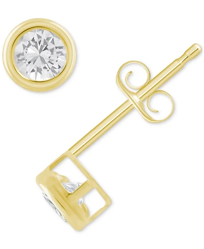 Macy's Gemstone Round Stud Earrings 10k Yellow Gold or White