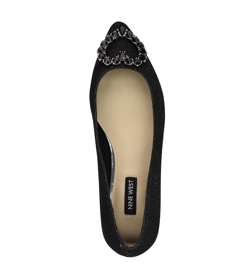 Nine West Women's Hearts Rhinestone Pointy Toe Flats