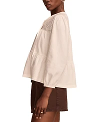 Lucky Brand Women's Embroidered Peasant Top