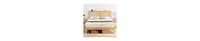 gaomon Full Size Bed Frame with Natural Rattan Headboard & Integrated Led Lights