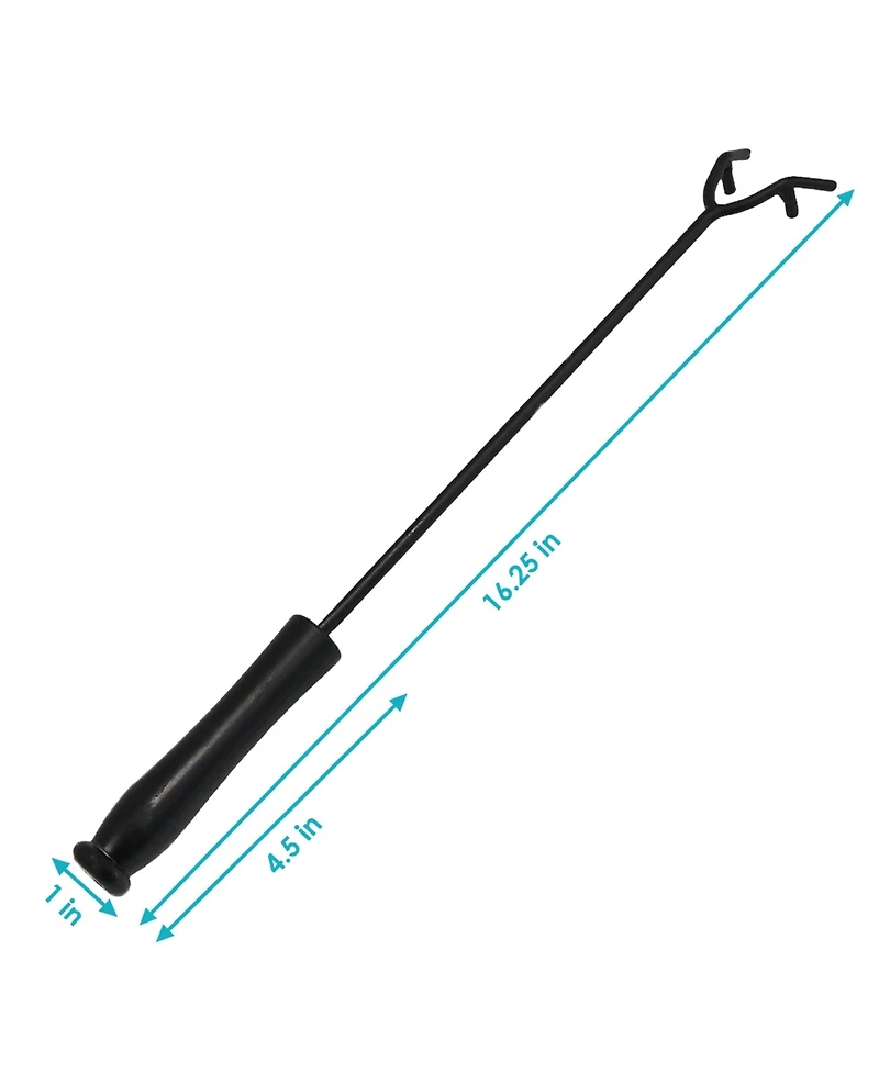 Steel Camp Fire Pit or Fireplace Log Poker Stick Tool with Heat-Resistant Handle - 16"