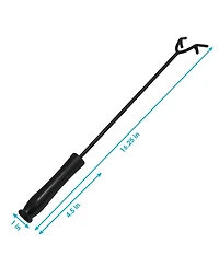 Steel Camp Fire Pit or Fireplace Log Poker Stick Tool with Heat-Resistant Handle - 16"