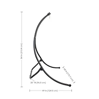 Steel Outdoor Hammock Chair Stand with Curved Legs - Black - 84"