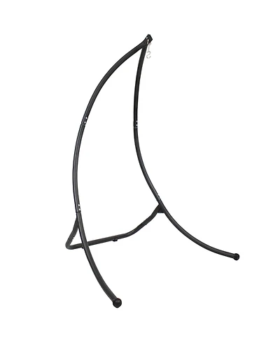 Steel Outdoor Hammock Chair Stand with Curved Legs - Black - 84"