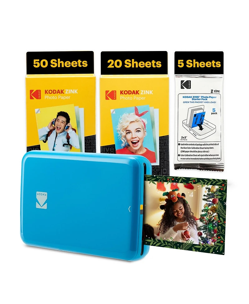 Kodak Step Mobile Instant Photo Printer 2x3" & Zink Photo Paper (75 Sheets) Bundle