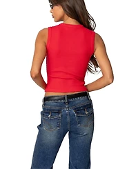 Edikted Women's Basel Button Up Tank Top