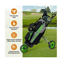 Jovial 3-Wheel Golf Push Cart with Deluxe Scorecard Holder