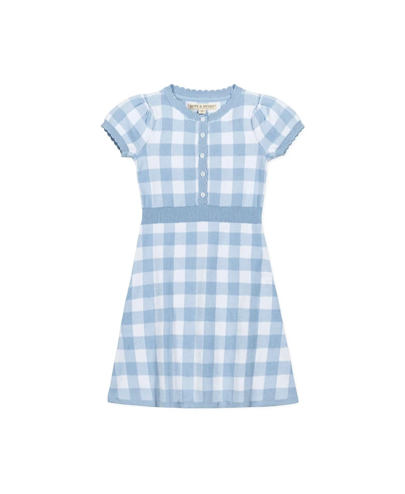 Hope & Henry Toddler Girls Short Sleeve Button Front Sweater Dress