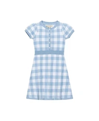 Hope & Henry Toddler Girls Short Sleeve Button Front Sweater Dress