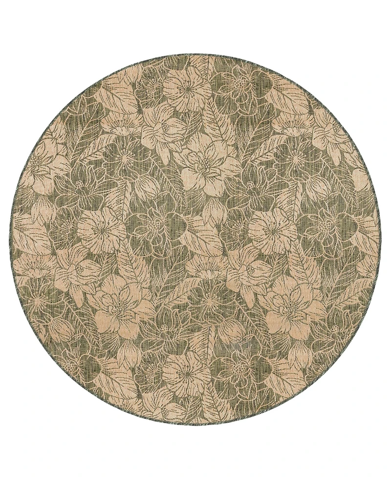Liora Manne' Carmel Botanical 7'10"x7'10" Round Area Rug